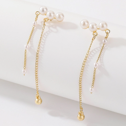 Eleganti Orecchini Lunghi A Nappa In Lega Gioielli Con Künstliche Perle Sintetiche E Perno In Argento Sterling 925 Retro Donna