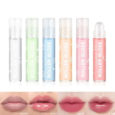 Aceite Labial Con Rodillo Purpurina Claro Hidratante Perla Artificialdo Brillante Hidratante Brillo Para Mujeres Centelleante