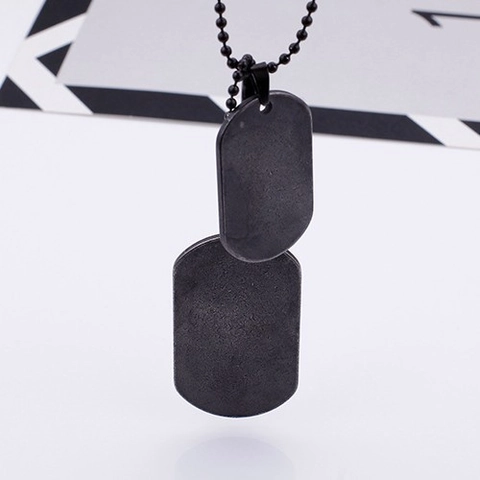 Collana Dog Tag Militare Pendente In Acciaio Inossidabile Rettangolare Doppia Targhetta Catena A Sfere Da Uomo Stile Hip Hop