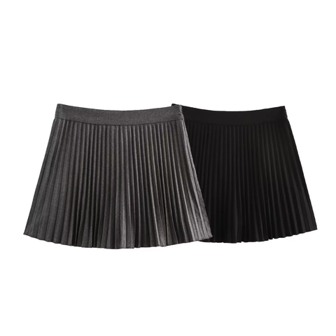 Dames Hoge Taille Geplooide Skort A-Lijn Minirok Polyester Sexy Streetwear Mode