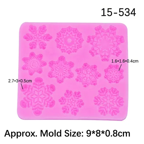 Molde De Silicona Copo De Nieve Flexible Decoración Pasteles Fondant Navidad DIY Chocolate Arcilla Jabón Repostería