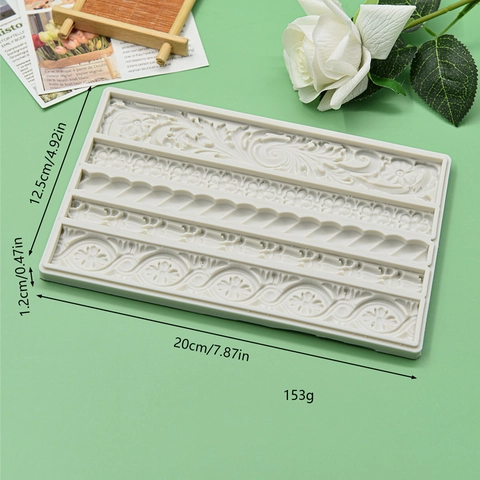Relief Blumenrand Tortenform Silikon Fondant Dekorationswerkzeug Für DIY Backen Schokoladen Ton Handwerk Europa Vintage