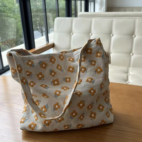 Borsa Sottobraccio In Tela Ricamata Donna Retro Stile Artistico Motivo Floreale Con Fibbia Magnetica