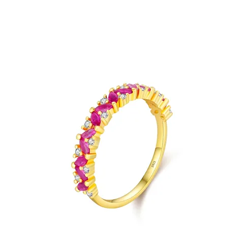 Marquise Rosa Zirkonia Ring 925 Sterling Silber Vergoldet Zierlicher Minimalistischer Schmuck Für Frauen