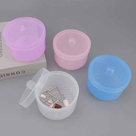 Scatola Per Pulizia Frese Unghie Plastica Traslucida Ciotola Per Ammollo Con Vassoio Di Drenaggio Disinfezione Portatile Per Manicure