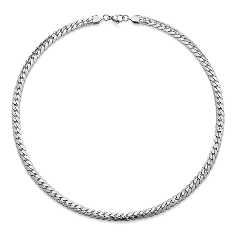 Stainless Steel Cuban Link Necklace Flat Curb Chain Polished Niche Minimalist Jewelry For Men And Women