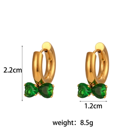 Bow Heart Zirkon Hoop Ohrringe 18K Vergoldet Edelstahl Funkelnde Strass Mode Schmuck Für Damen