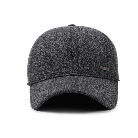 Men Winter Baseball Cap With Earflaps Warm Woolen Polyester Cotton Blend Windproof Thickened Outdoor Casual Adjustable Hat