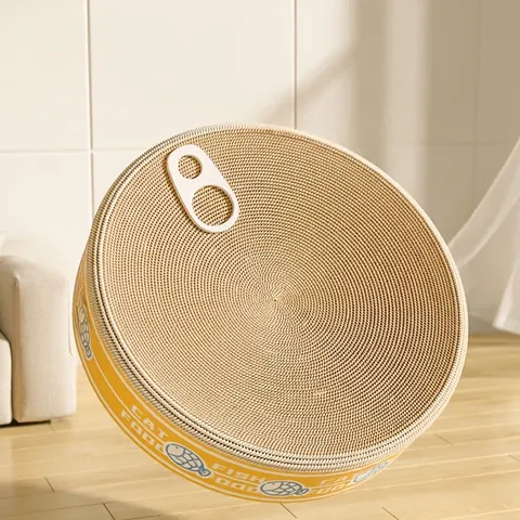 Cat Scratcher Bed Natural Sisal Scratching Pad Canned Food Shape Wear-resistant Nest For Grinding Claws Sleeping Indoor