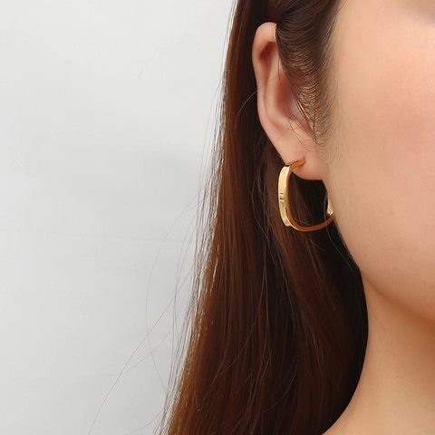 Pendientes De Aro Cuadrados Geométricos Minimalistas De Acero Inoxidable Joyería De Moda Vintage Para Mujeres