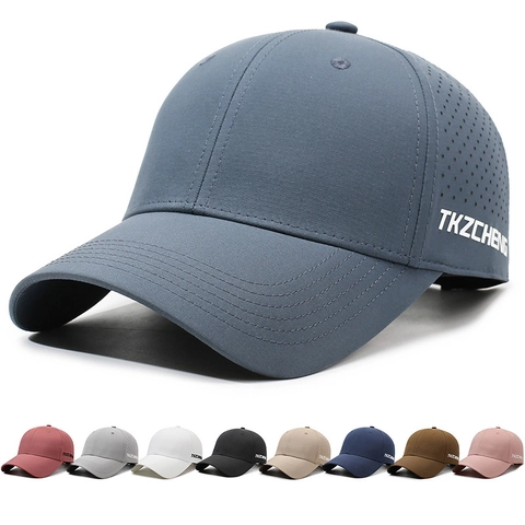Casquette De Baseball Séchage Rapide Polyester Respirant Ventilation Découpée Laser Sport Extérieur Protection Solaire Réglable