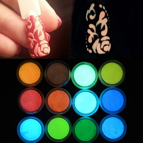 Polvere Per Unghie Luminosa Brilla Al Buio Glitter Fluorescenti Al Fosforo Per Decorazione Manicure Fai Da Te Professionale