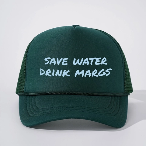 Save Water Drink Margs Trucker Hat Malla Ajustable Verano Playa Gorra Solar Para Hombre Mujer Retro Transpirable