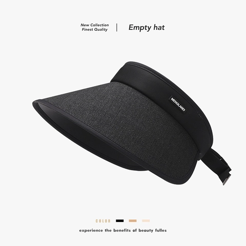 Summer Sun Visor Hat For Women Large Brim UPF 50 UV Protection Empty Top Straw Weave Breathable Adjustable Outdoor Chic