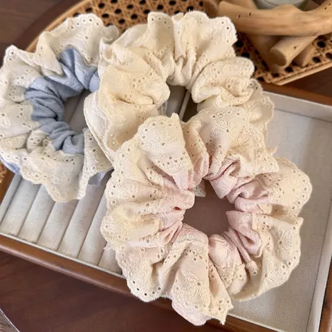 Vintage Spitze Stoff Scrunchie Süße Elastische Haargummi Damen Mädchen Eleganter Haarschmuck