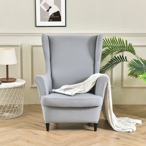Stretch Wingback Chair Cover High Elasticity Polyester Wing Chair Slipcover Furniture Protector Soft Washable