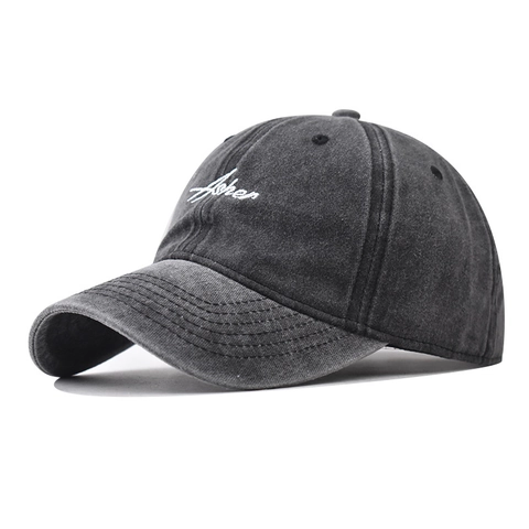 Cappello Da Baseball In Cotone Lavato Lettere Ricamate Fibbia In Metallo Regolabile Retro Streetwear Cappello Da Sole