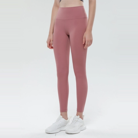 Leggings De Yoga De Cintura Alta Mujeres Nylon Spandex Levantamiento De Cadera Control De Abdomen Sensación Desnuda