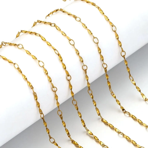 Catena Cubana Ritorta In Acciaio Inossidabile Maglia A Spirale Per Creazione Di Gioielli Fai Da Te Collana Bracciale