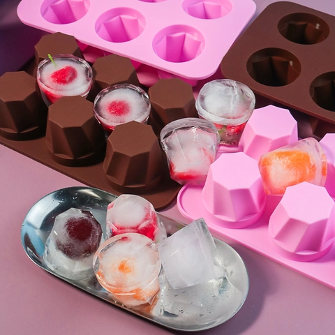 Silicone Geometric Diamond Ice Cube Tray Mold Flexible Cake Pan For Chocolate Jelly