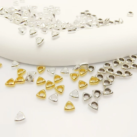 Cuentas Espaciadoras Triangulares Aleación Geométrica Accesorios Para Hacer Joyas DIY Para Pulsera Collar Oro Plata Antiguo