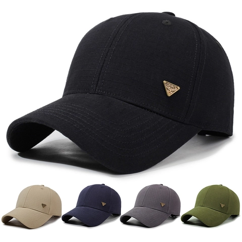 Cappello Da Baseball Uomo Cotone Ripstop Traspirante Protezione Solare Cappello Outdoor Badge Triangolo Metallo Regolabile