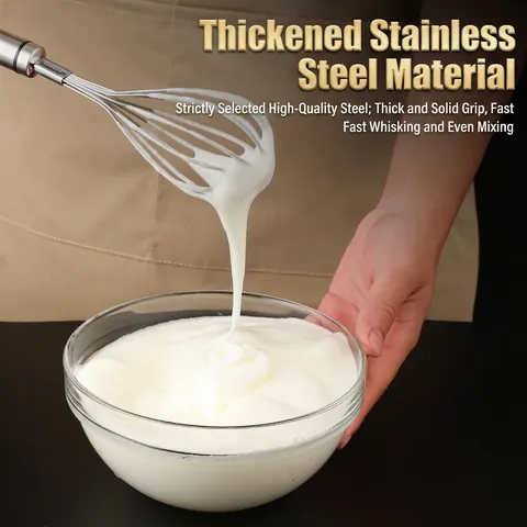Manual Whisk Egg Beater Egg White Separator 304 Stainless Steel Thickened Twelve-Wire Kitchen Baking Tool Hanging Hook