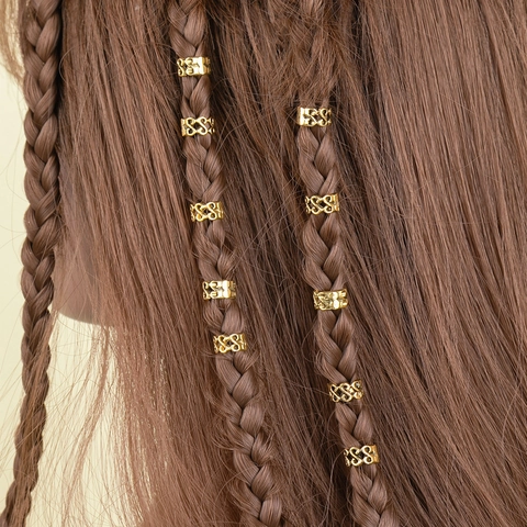 Ethnic Viking Dreadlock Beads Alloy Spiral Hair Coil For Braids Antique Gold Silver Retro Braiding Accessories For Women Men