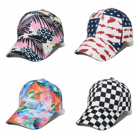 Tie Dye Honkbalpet Polyester Gebogen Rand Verstelbaar Modieuze Bedrukte Zonnehoed Unisex Volwassene Buitensporten Streetwear