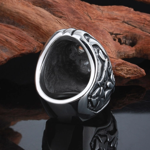 Anillo De Acero Inoxidable Con Calavera Vintage Para Hombre Joyería Gótica Punk Hip Hop Rock Biker Color Plata Retro