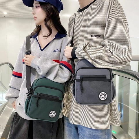 Lightweight Nylon Crossbody Bag Multi-Pocket Small Square Streetwear Shoulder Bag Casual Unisex Messenger Bag