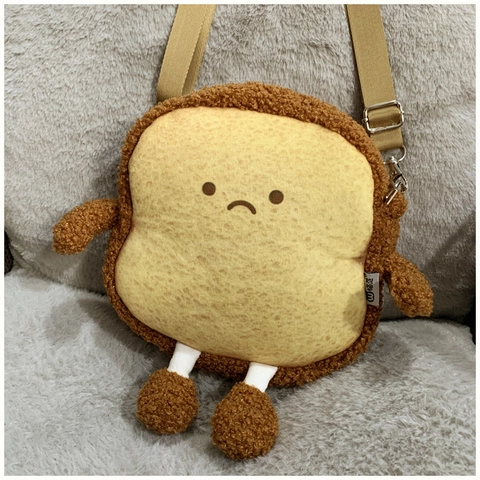 Sac À Bandoulière En Peluche En Forme De Pain Grillé Kawaii Sac À Épaule Doux Avec Sangle Réglable Pour Enfants Filles