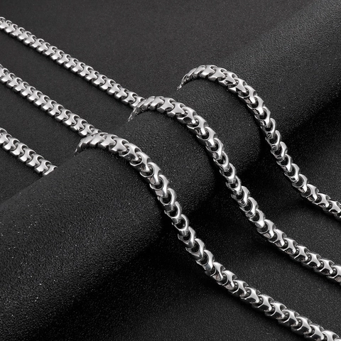 Collar Y Pulsera Para Hombre De Acero Inoxidable Cadena De Hueso De Dragón Hebilla Cuadrada Joyería Hip Hop Color Plata Moda Accesorios