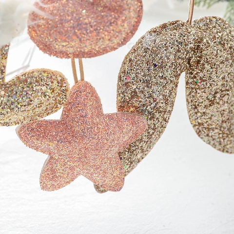 Decorazioni Natalizie Con Paillettes Calza Appesa Ala D'angelo Stella Pelliccia Sintetica Arredamento Nordico