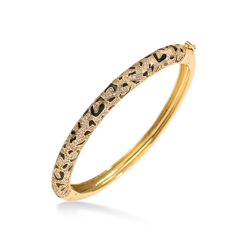 Bracelet Et Boucles D Oreilles Créoles Léopard Cuivre Émail Zircon Bijoux Hip Hop Personnalisés Pour Femmes Style Luxe