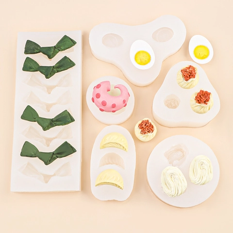 Food Shaped Silicone Mold Shaomai Dumpling Egg Octopus DIY Resin Casting Fondant Cake Decorating Kitchen Tools