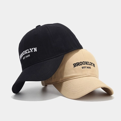 Brooklyn Letter Embroidered Baseball Cap Cotton Adjustable Vintage Casual Sport Sun Hat For Men Women