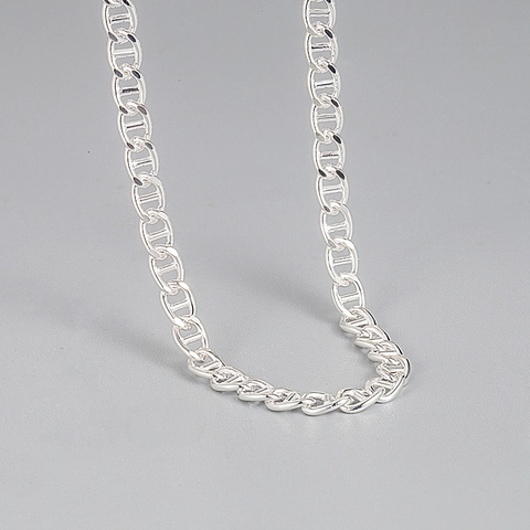 Collier en Argent Sterling 925 Maillon Marine pour Femmes Design de Niche Minimaliste Chaîne de Clavicule Bijoux