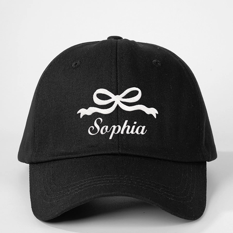 Damen Baseballkappe Polyester Bestickte Schleife Sophia Schriftzug Verstellbar Sonnenschutz Outdoor Sonnenschutz Freizeithut