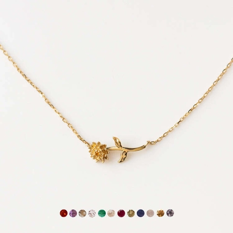 Collana Con Ciondolo Fiore Di Nascita Rame Placcato Oro 18K Gioielli Vintage Stile Francese 3D Per Donna