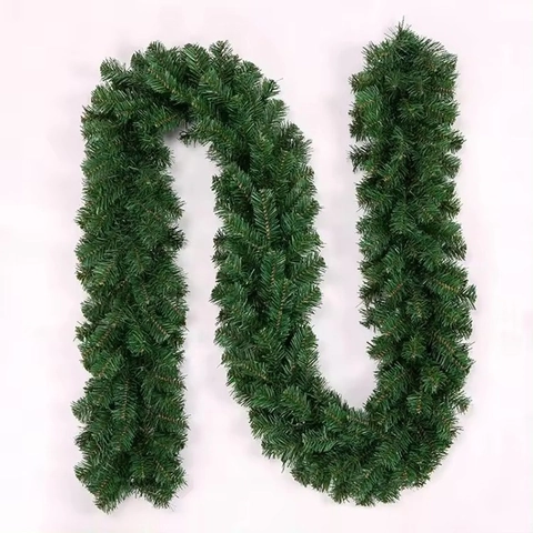 Artificial Christmas Pine Garland Encrypted Green PVC Rattan For Mall Hotel Home Window DIY Festive Decoration Hanging Prop