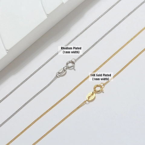 Collar De Cadena Curb Plata De Ley 925 Minimalista Joyas Para Mujer