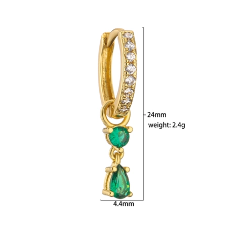 Elegant Copper Hoop Drop Earrings Sparkling Zirconia Geometric Floral Waterdrop Fashion Jewelry Women Daily Accessories