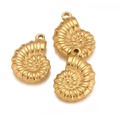 Nautilus Shell Charms Pendants Stainless Steel Gold Plated For DIY Necklace Bracelet Jewelry Making Handmade Findings