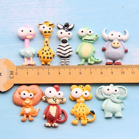 Ciondoli In Resina Animali Cartoni Animati Patch Retro Piatto Per Cover Telefono DIY Fermagli Per Capelli Scrapbooking Leone Giraffa Elefante