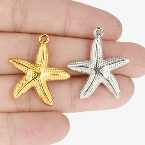 Dijes Colgantes De Estrella De Mar De Acero Inoxidable 304 Para Hacer Joyas DIY Estilo Océano Accesorio De Vacaciones