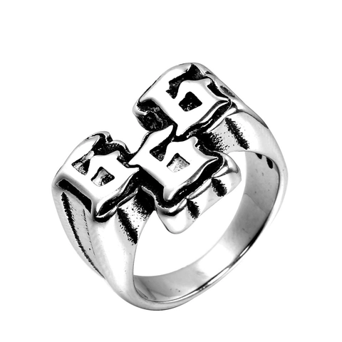 Gothik 666 Nummer Ring Edelstahl Punk Rock Streetwear Retro Schmuck Für Männer