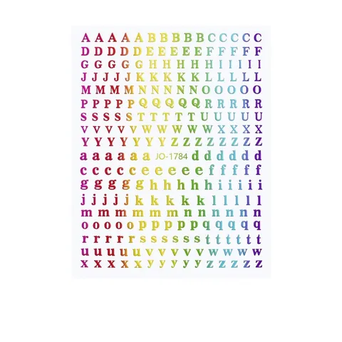Nail Art Stickers Alphabet Letters 3D Self Adhesive Holographic Laser Uppercase Lowercase DIY Manicure Decoration Women