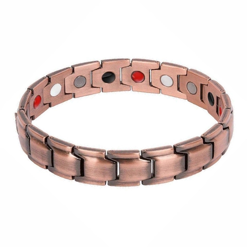 Magnetic Therapy Bracelet Zinc Alloy Linked Detachable Modules For Men Women Couples Electroplated Geometric Style