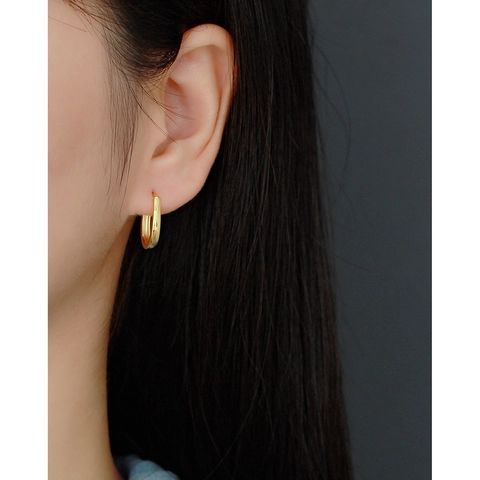 Minimalist Hoop Earrings 925 Sterling Silver Geometric Horseshoe U-Shaped Polished Versatile Jewelry For Women